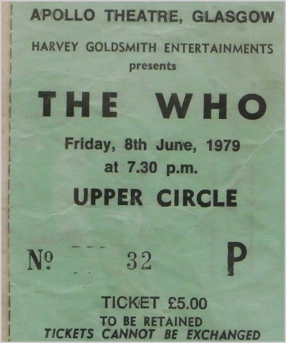 The Who - Friday 8 June 1979, Apollo Theatre Glasgow  (P6050231) 