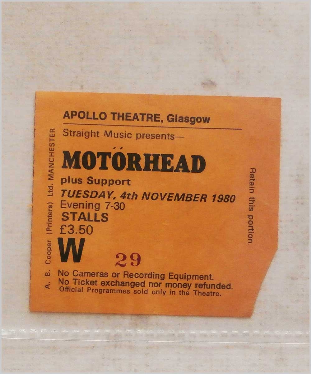 Motorhead - Tuesday 4 November 1980, Apollo Theatre Glasgow  (P6050240) 