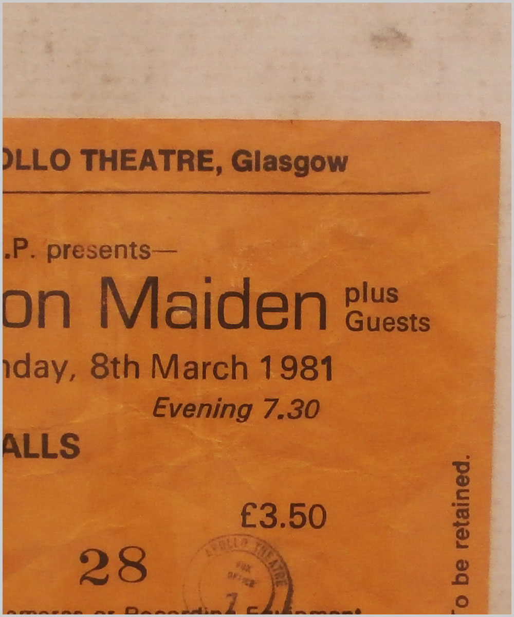 Iron Maiden - Sunday 8 March 1981, Apollo Theatre Glasgow  (P6050255) 