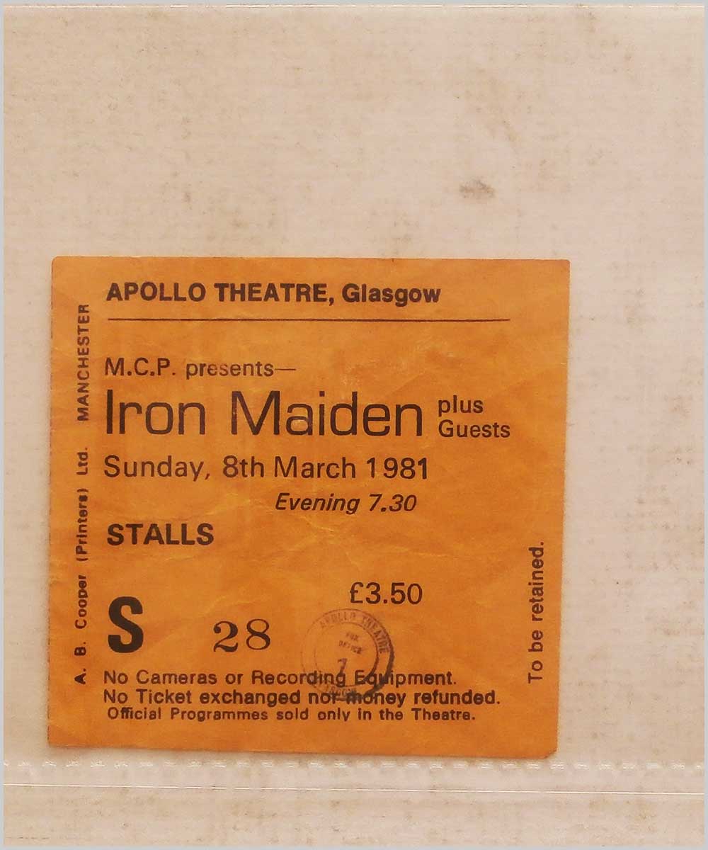 Iron Maiden - Sunday 8 March 1981, Apollo Theatre Glasgow  (P6050255) 