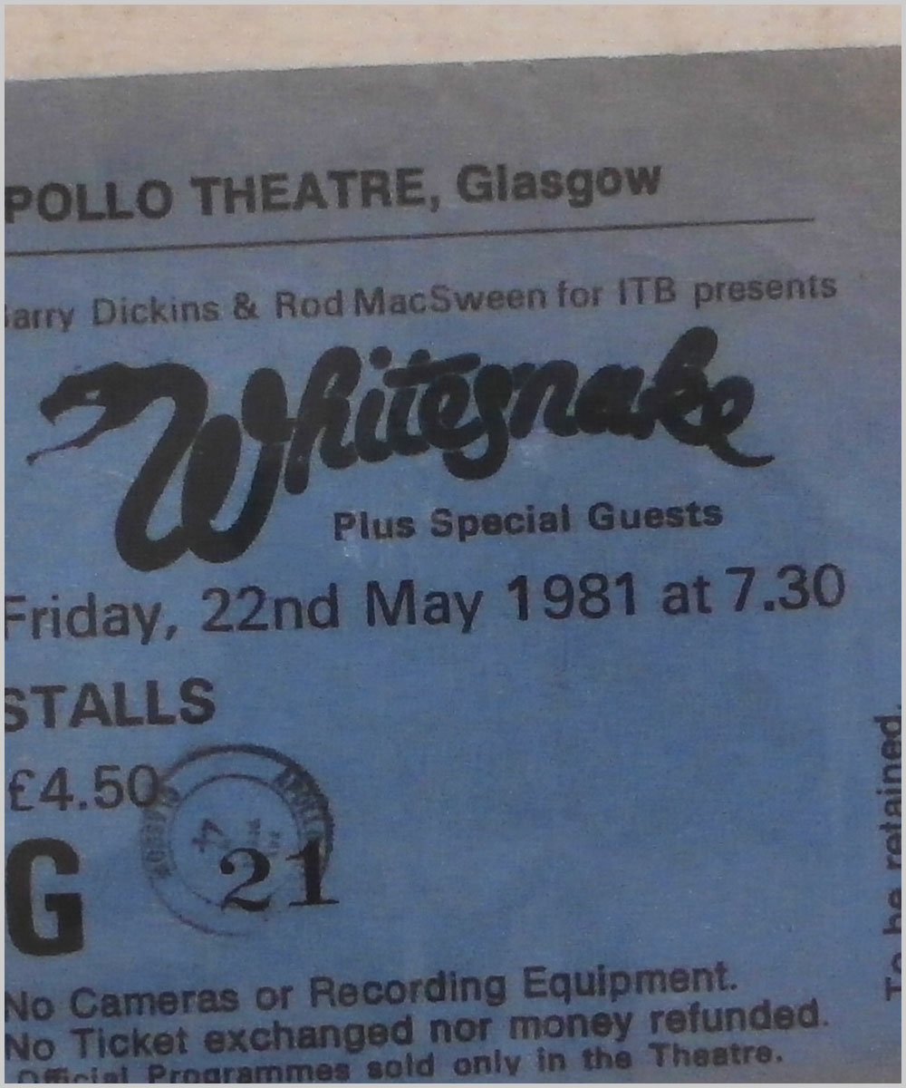 Whitesnake - Friday 22 May 1981, Apollo Theatre Glasgow  (P6050264) 