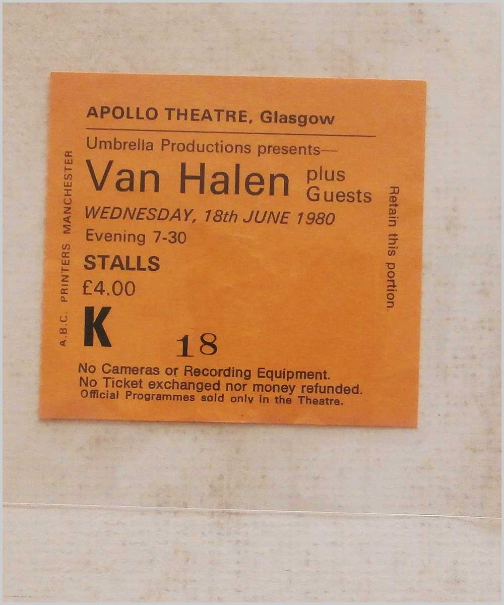 Van Halen - Wednesday 18 June 1980, Apollo Theatre Glasgow  (P6050270) 