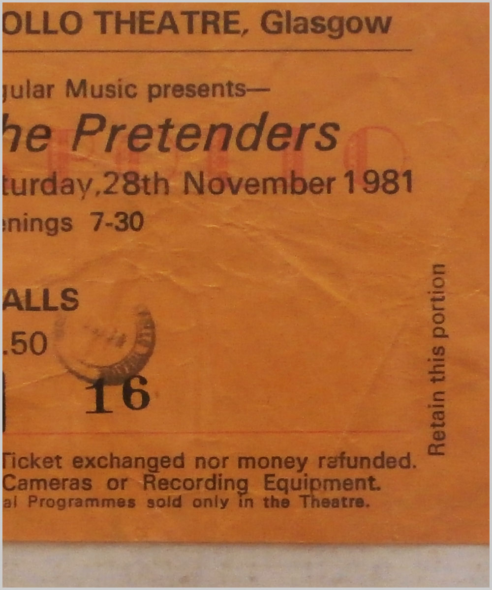 The Pretenders - Saturday 28 November 1981, Apollo Theatre Glasgow  (P6050293) 