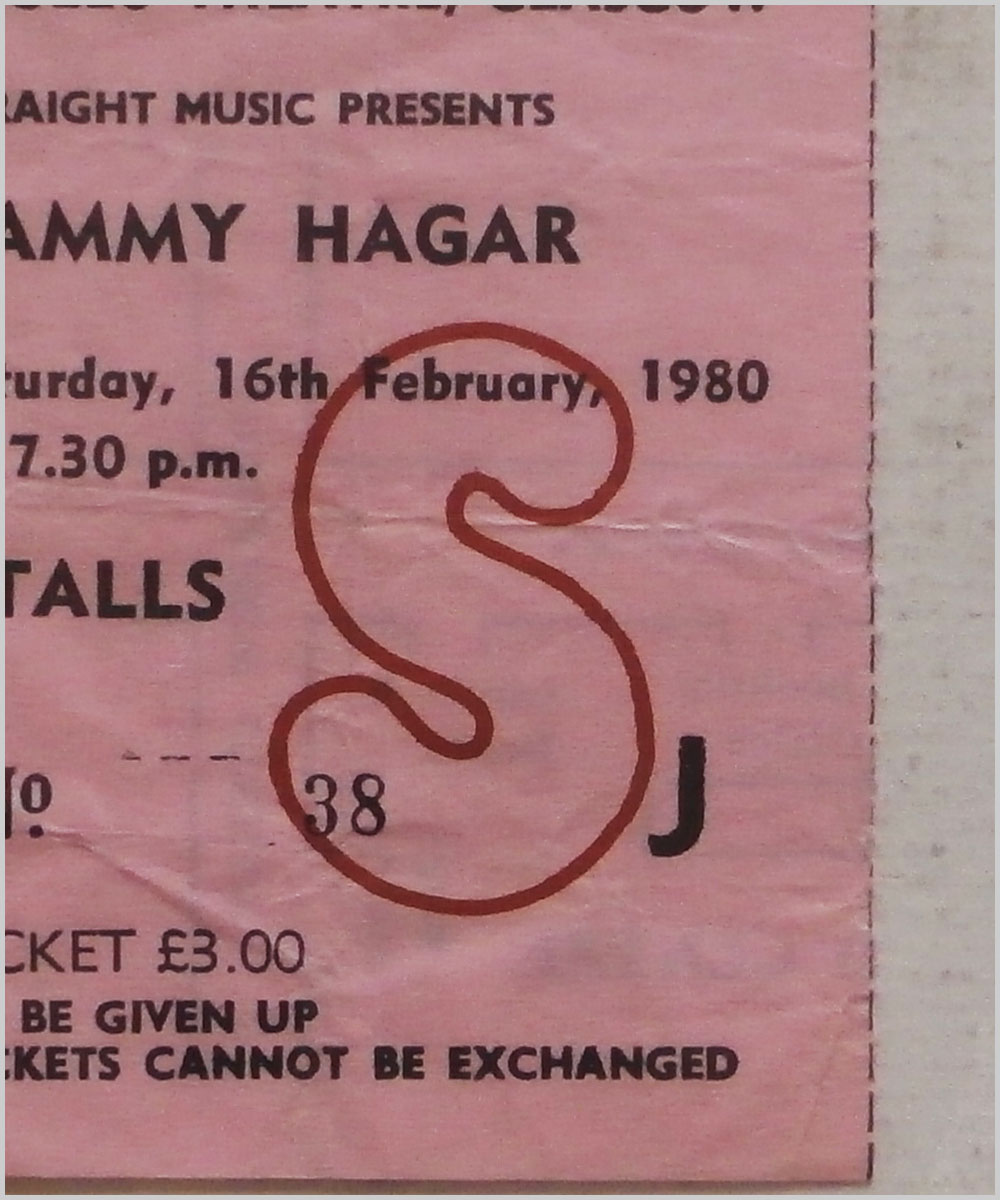 Sammy Hagar - Saturday 16 February 1980, Apollo Theatre Glasgow  (P6050306) 