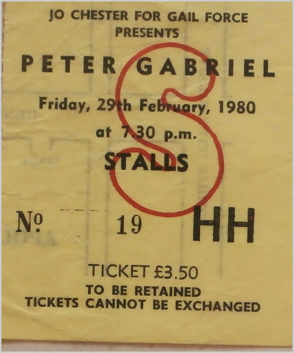 Peter Gabriel - Friday 29 February 1980, Apollo Theatre Glasgow  (P6050311) 