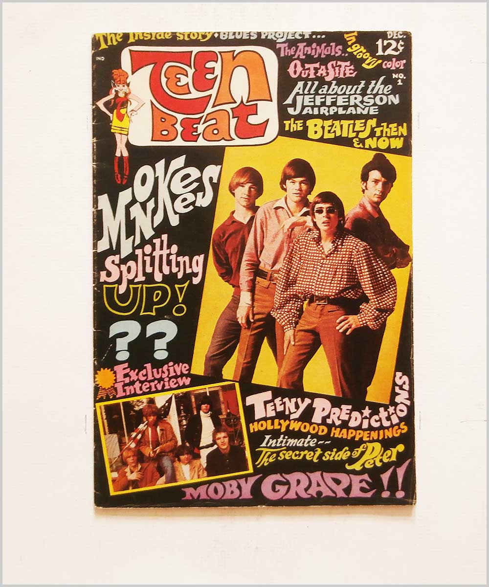 Teen Beat No.1 Nov-Dec 1967 - The Monkees, The Animals, Blues Project, Jefferson Airplane, The Beatles, Moby Grape  (P6050324) 