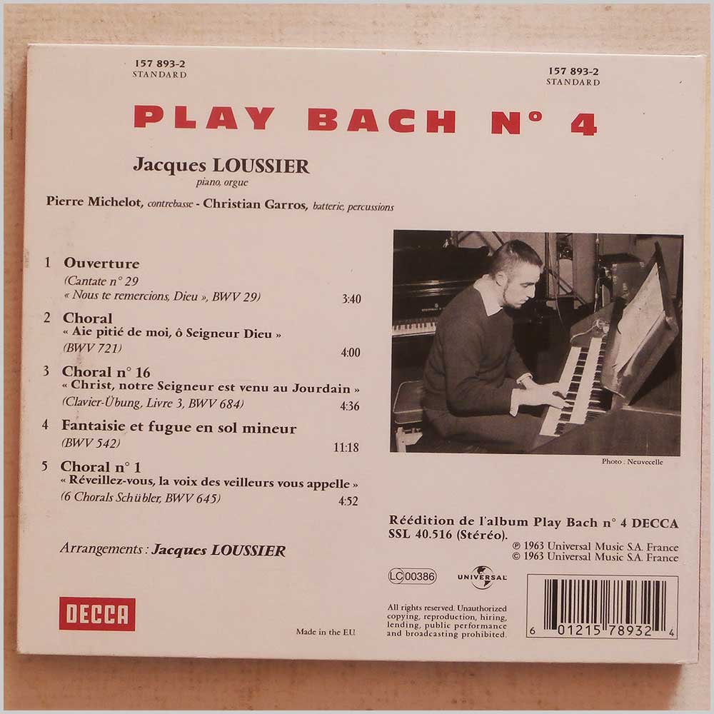 Jacques Loussier - Play Bach No.4  (157 893-2) 