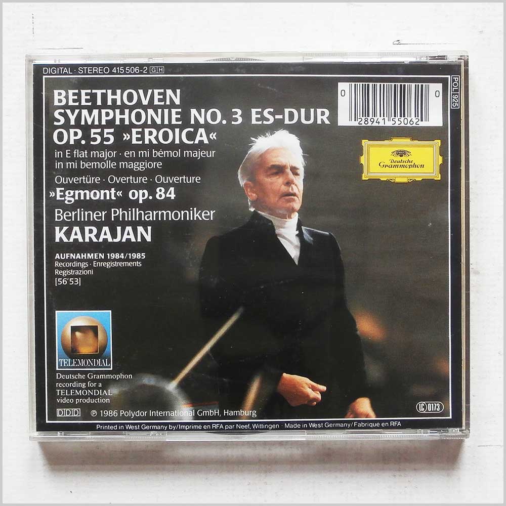 Herbert Von Karajan, Berlin Philharmonic - Beethoven: Symphonie No. 3 Eroica, Egmont Overture  (415 506-2) 