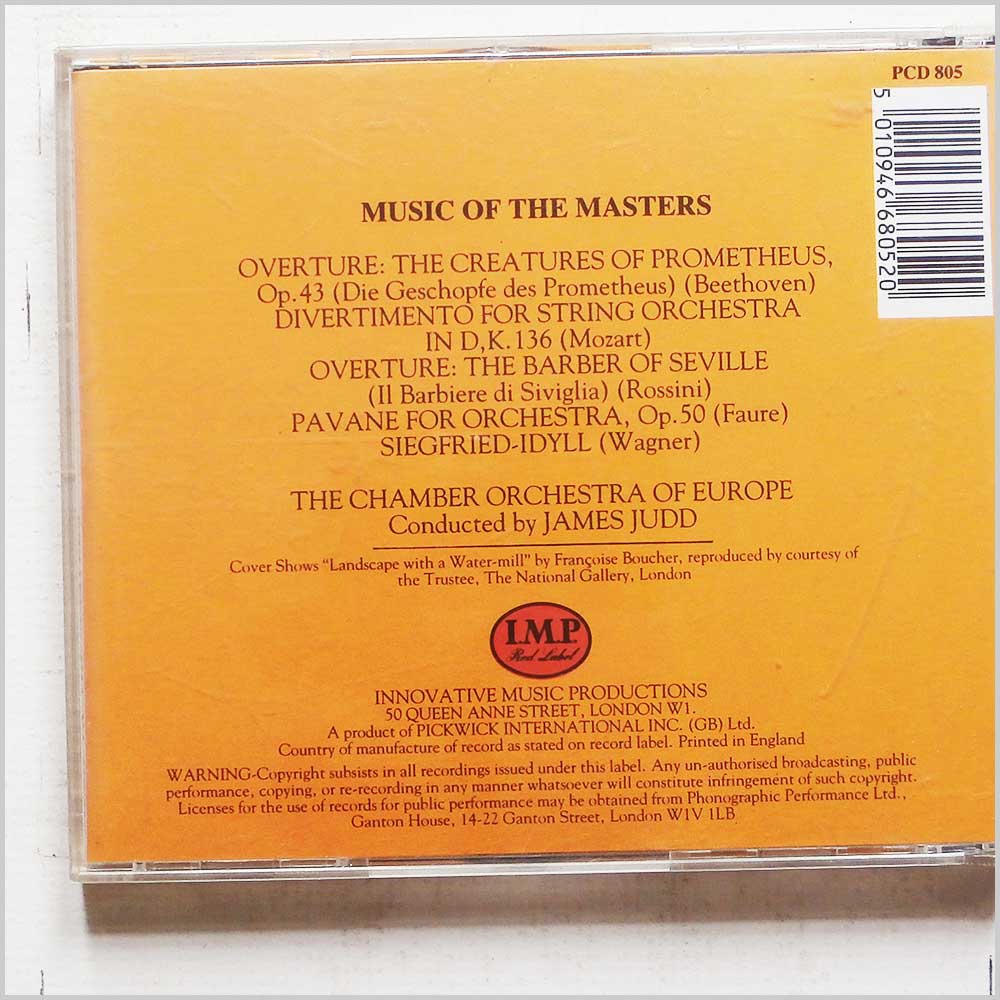 James Judd, The Chamber Orchestra of Europe - Music of the Masters: Rossini, Faure, Wagner  (5010946680520) 
