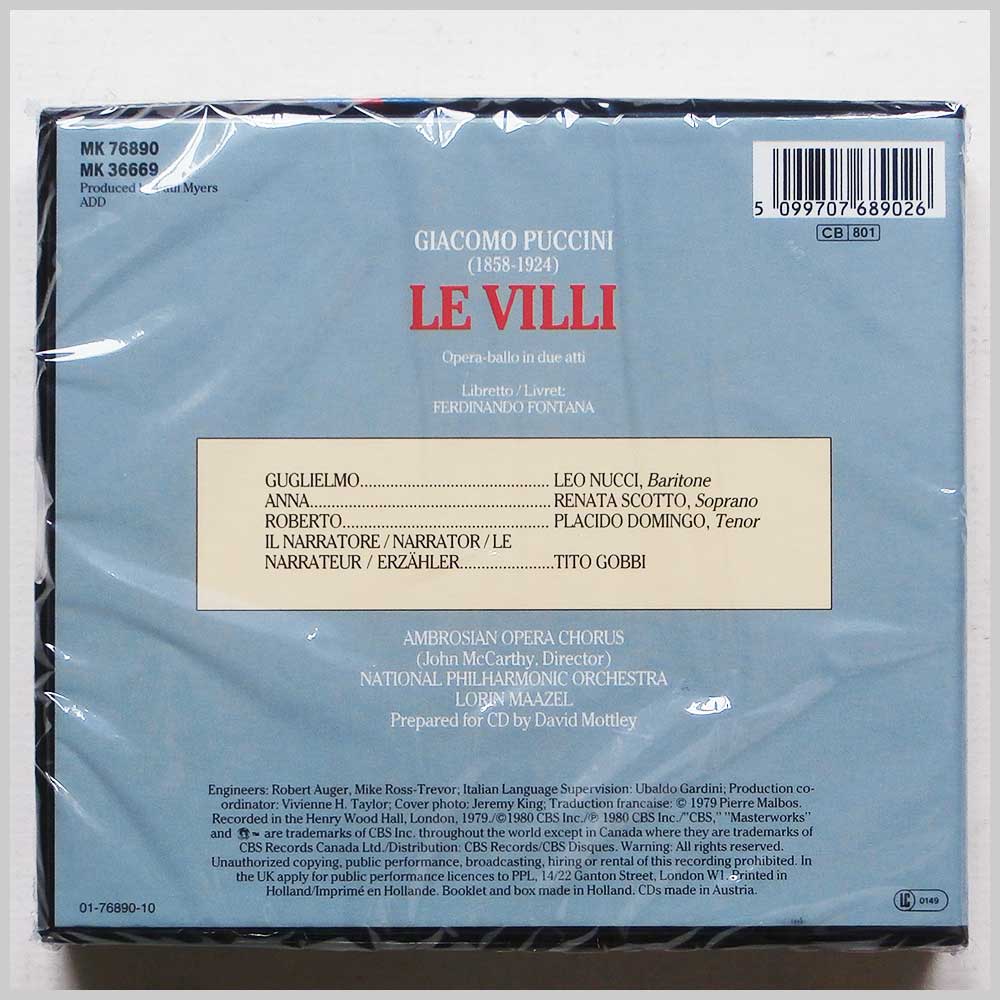 Renata Scotto, Placido Domingo, Leo Nucci, Lorin Maazel - Giacomo Puccini: Le Villi  (5099707689026) 