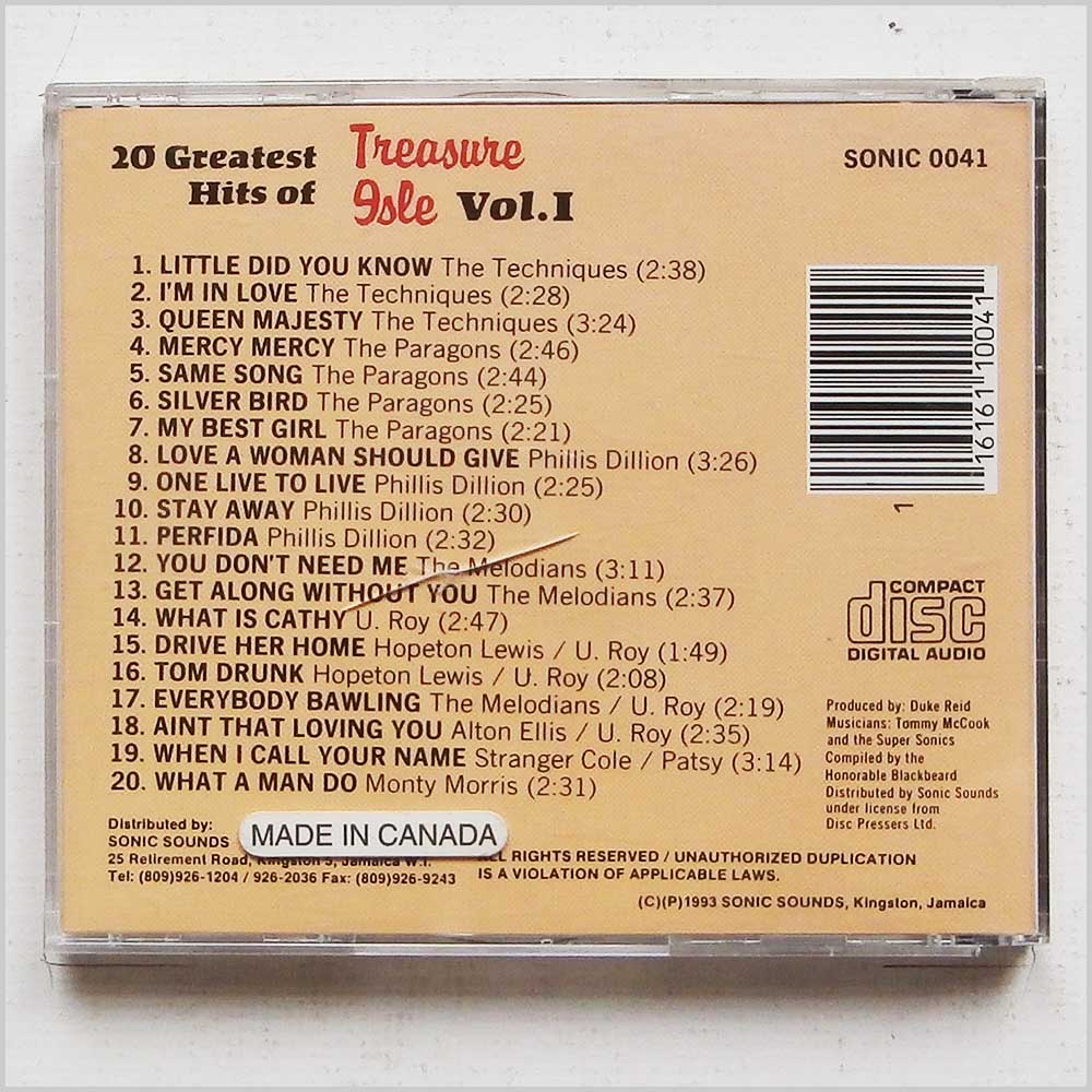 Various - 20 Greatest Hits Of Treasure Island Vol 1  (6080761100410) 