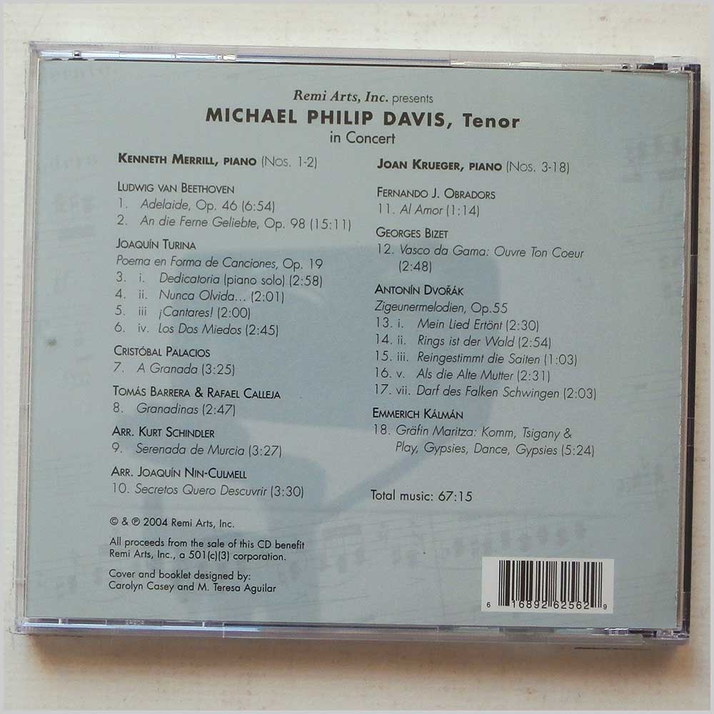 Michael Philip Davis - Beethoven, Dvorak, Turina, Obradors, and other Spanish Composers  (616892625629) 