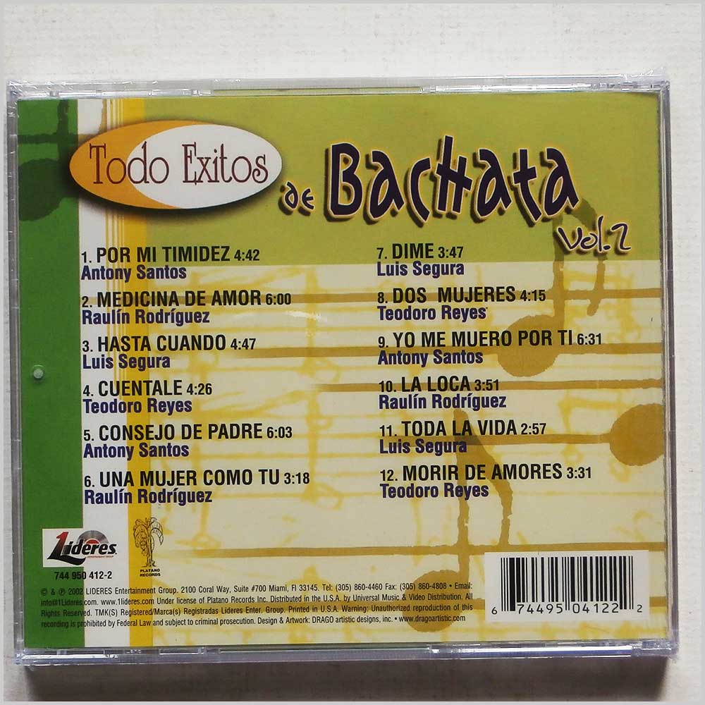 Various - Todo Exitos De Bachata 2  (674495041222) 