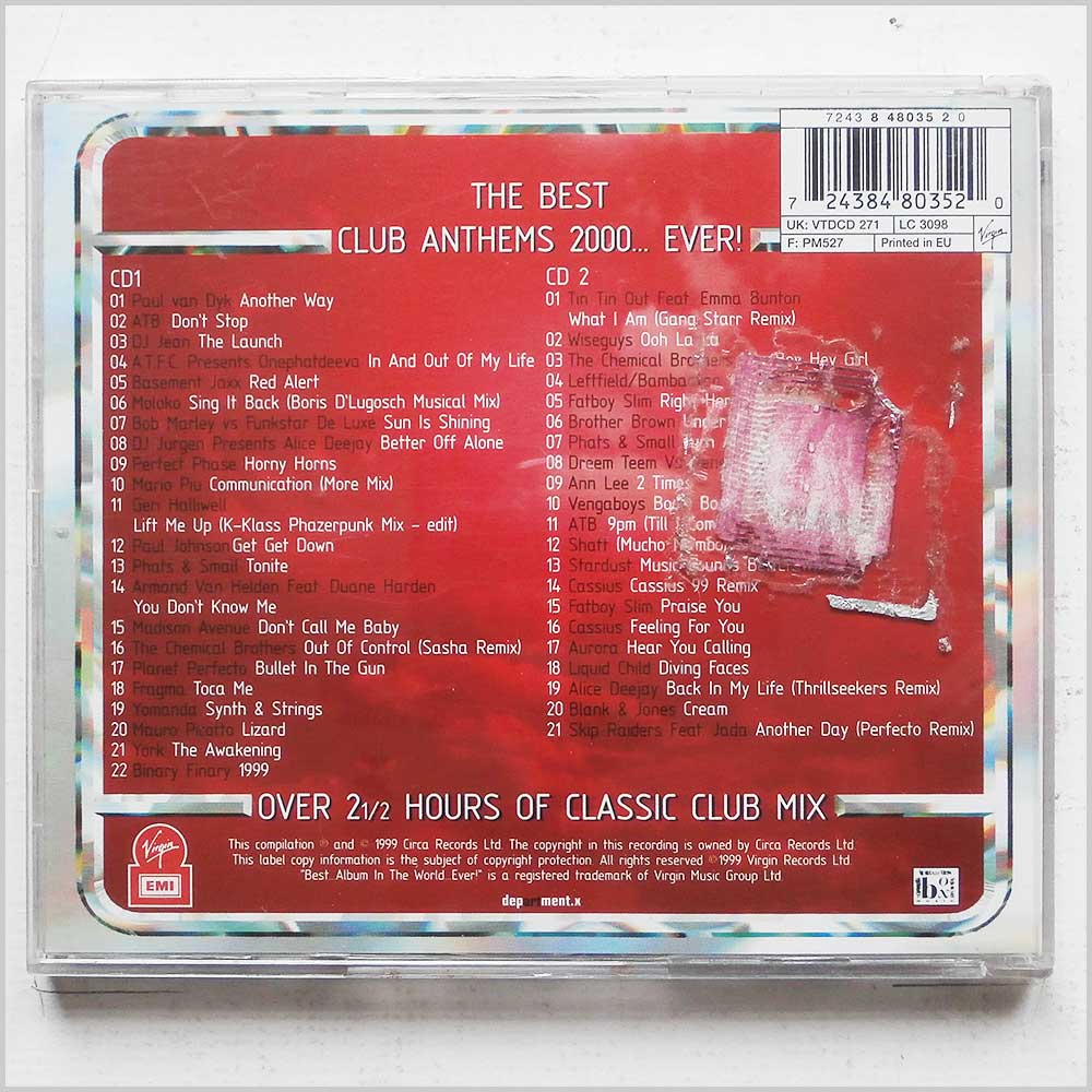 Various - The Best Club Anthems Ever 2000  (724384803520) 