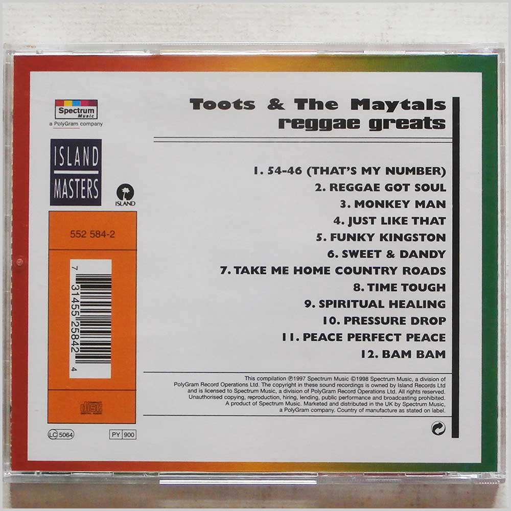 Toots and The Maytals - Reggae Greats  (731455258424) 