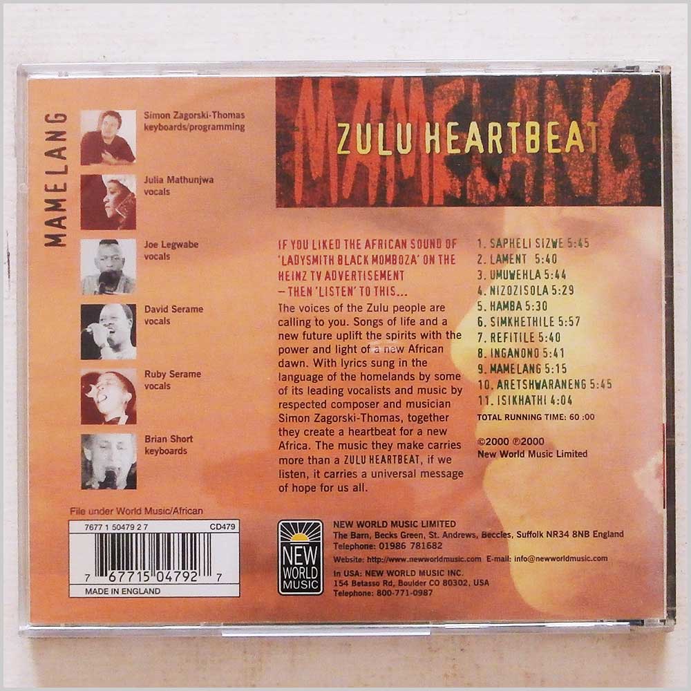 Mamelang - Zulu Heartbeat  (767715047927) 