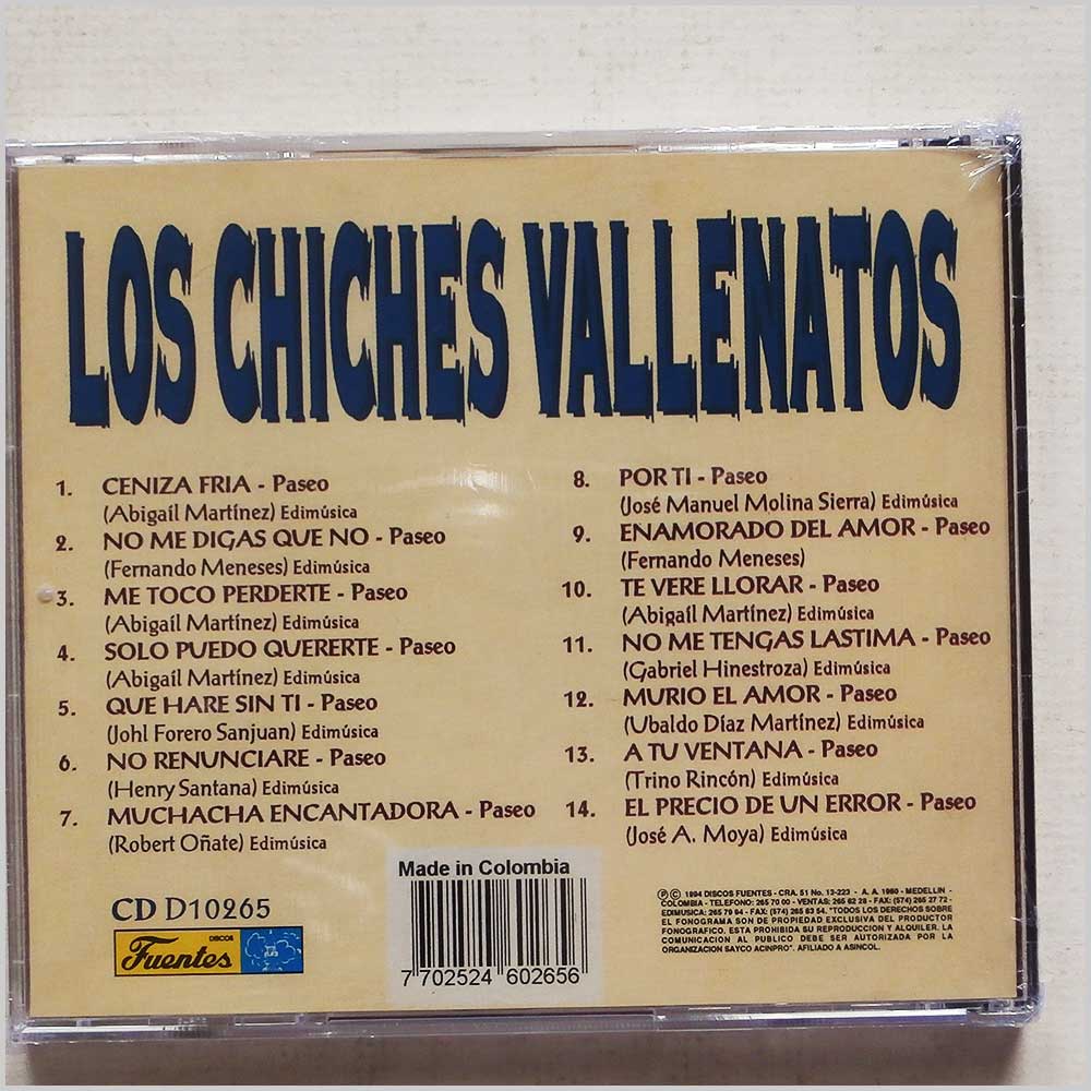 Los Chiches Vallenatos - Grandes Exitos de los Chiches Vallenatos  (7702524602656) 