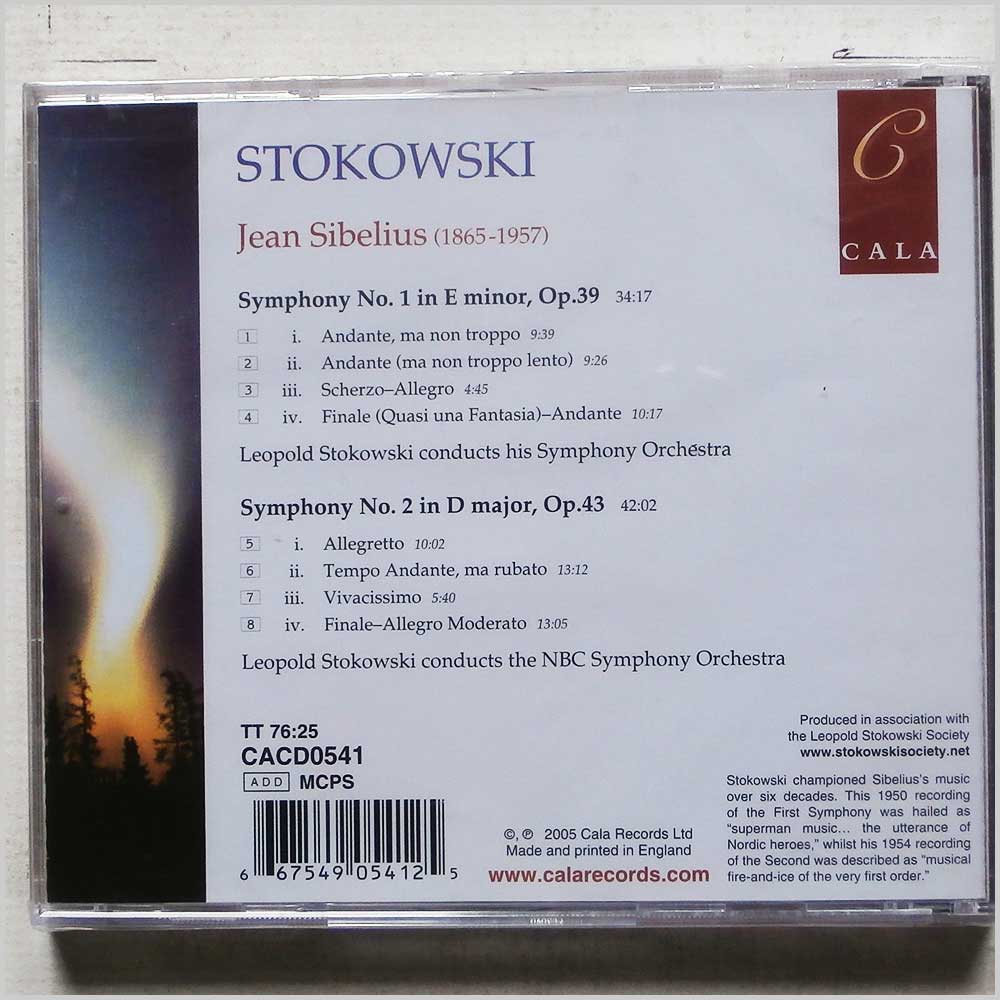 Leoplold Stokowski - Sibelius: Symphonies Nos 1 and 2  (CACD0541) 