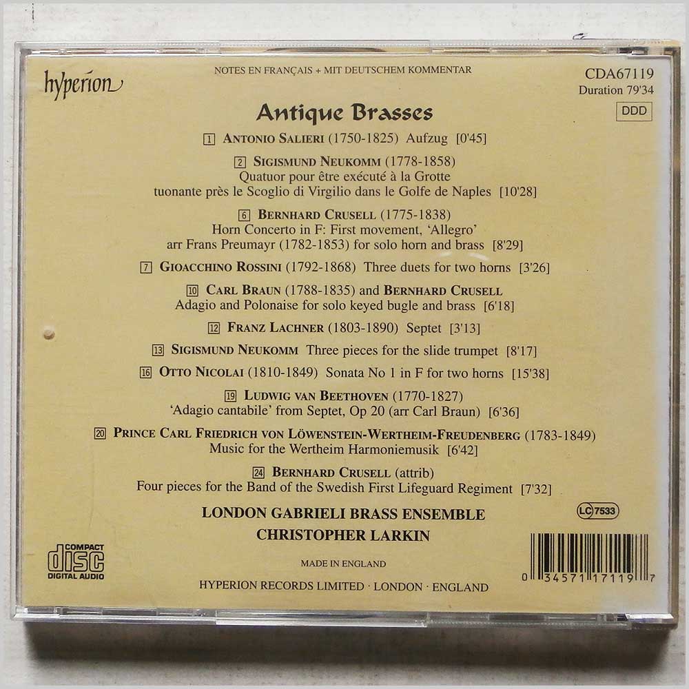 Christopher Larkin, London Gabrieli Brass Ensemble - Antique Brasses  (CDA67119) 