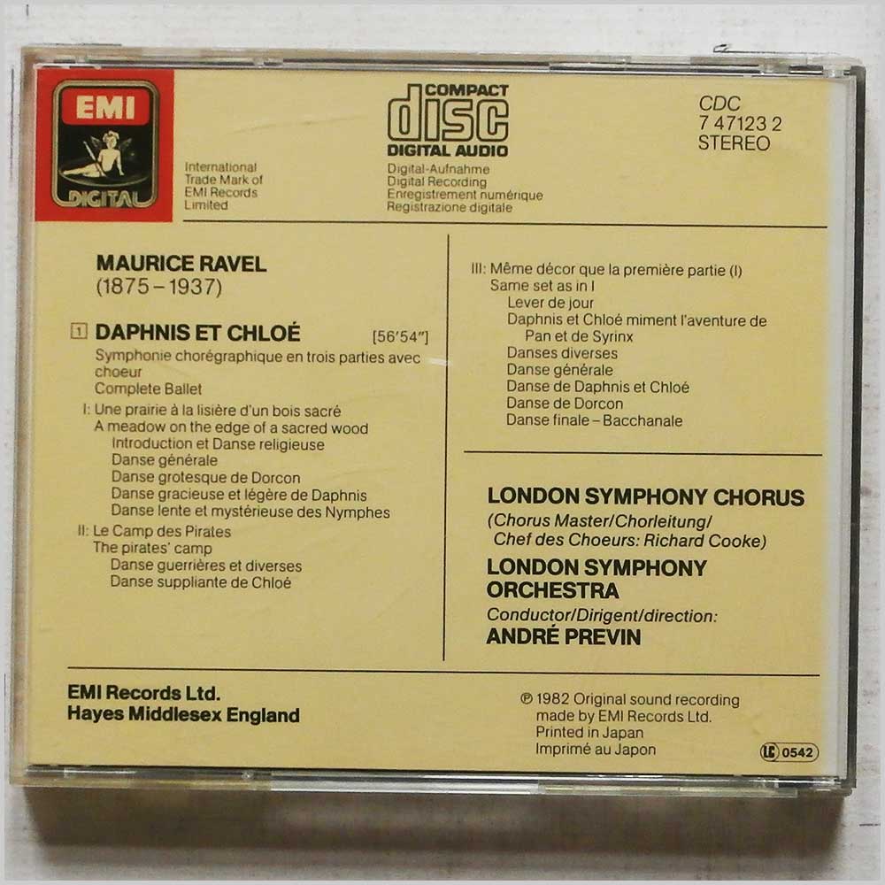 Andre Previn, London Philharmonic Orchestra - Ravel: Daphnis et Cloe  (CDC 7 47075 3) 