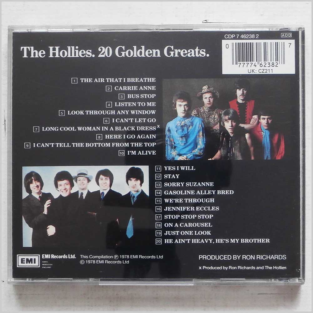 The Hollies - 20 Golden Greats  (CDP 7 46238 2) 