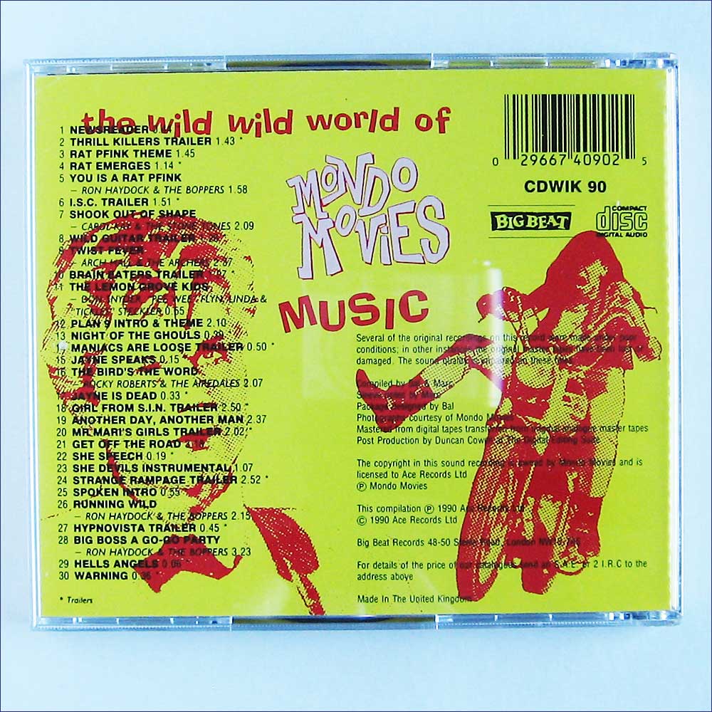 Various - The Wild Wild World Of Mondo Movies Music  (CDWIK90) 