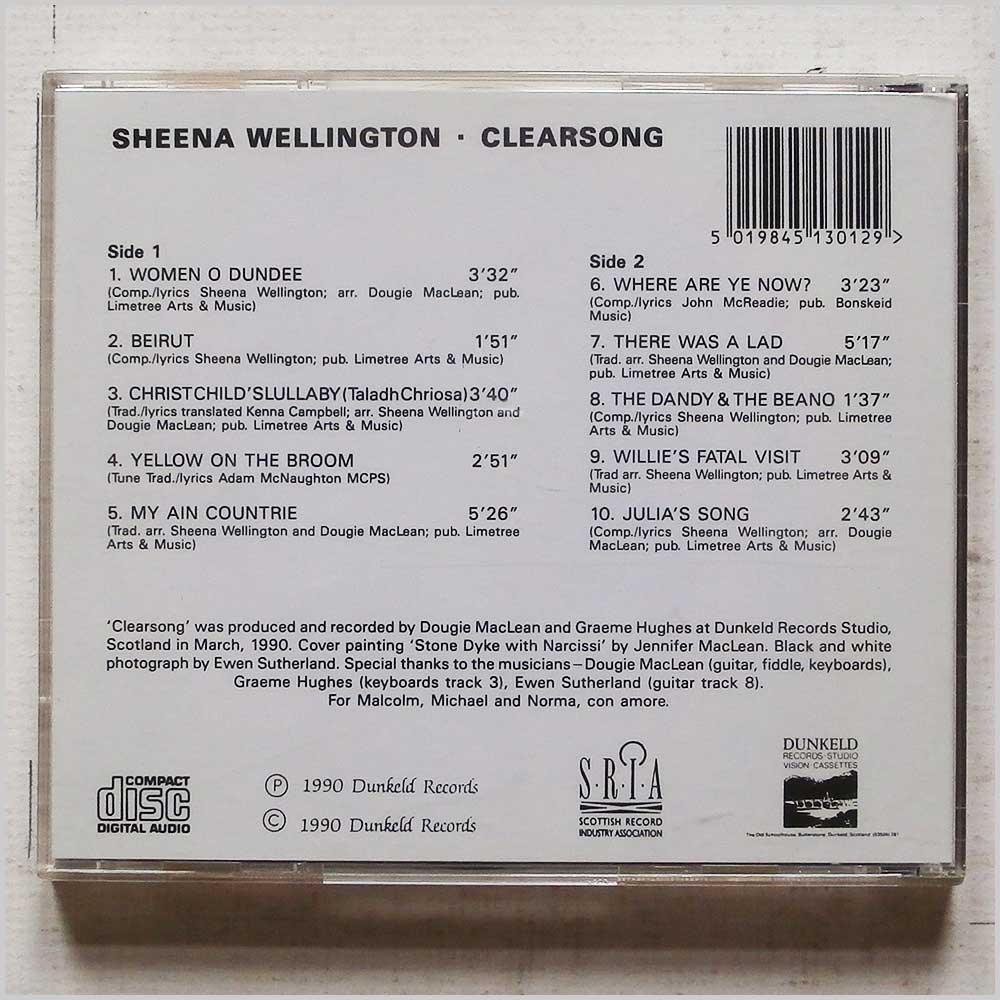 Sheena Wellington - Clearsong  (DUNCD012) 