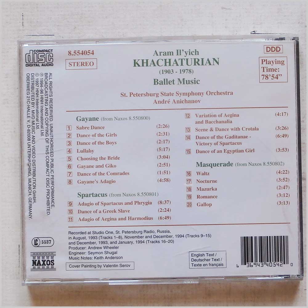 Andre Anichanov, St. Petersburg State Symphony Orchestra - Khachaturian: Ballet Music from Gayaneh, Spartacus, Masquerade  (Naxos 8.554054) 