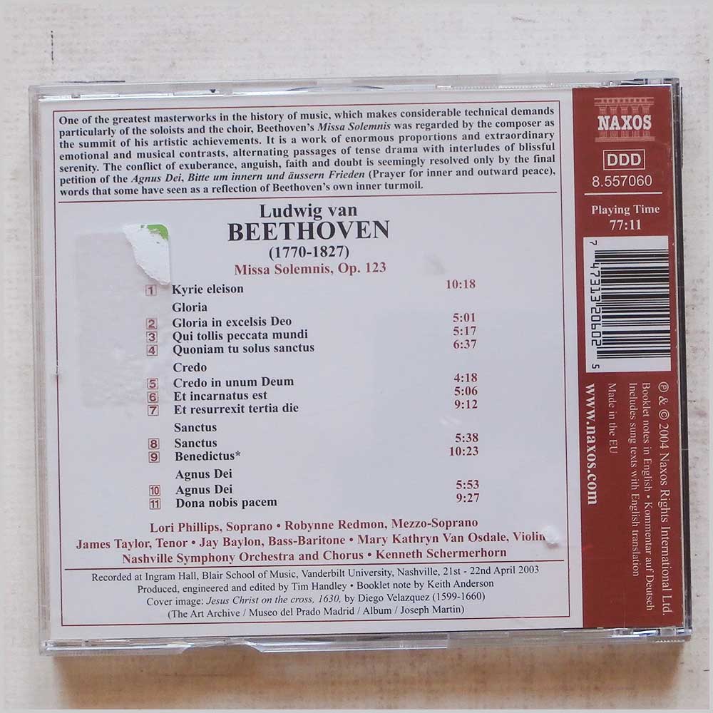 Lori Phillips, Robynne Redmon, Jay Baylon - Beethoven: Missa Solemnis  (Naxos 8.557060) 