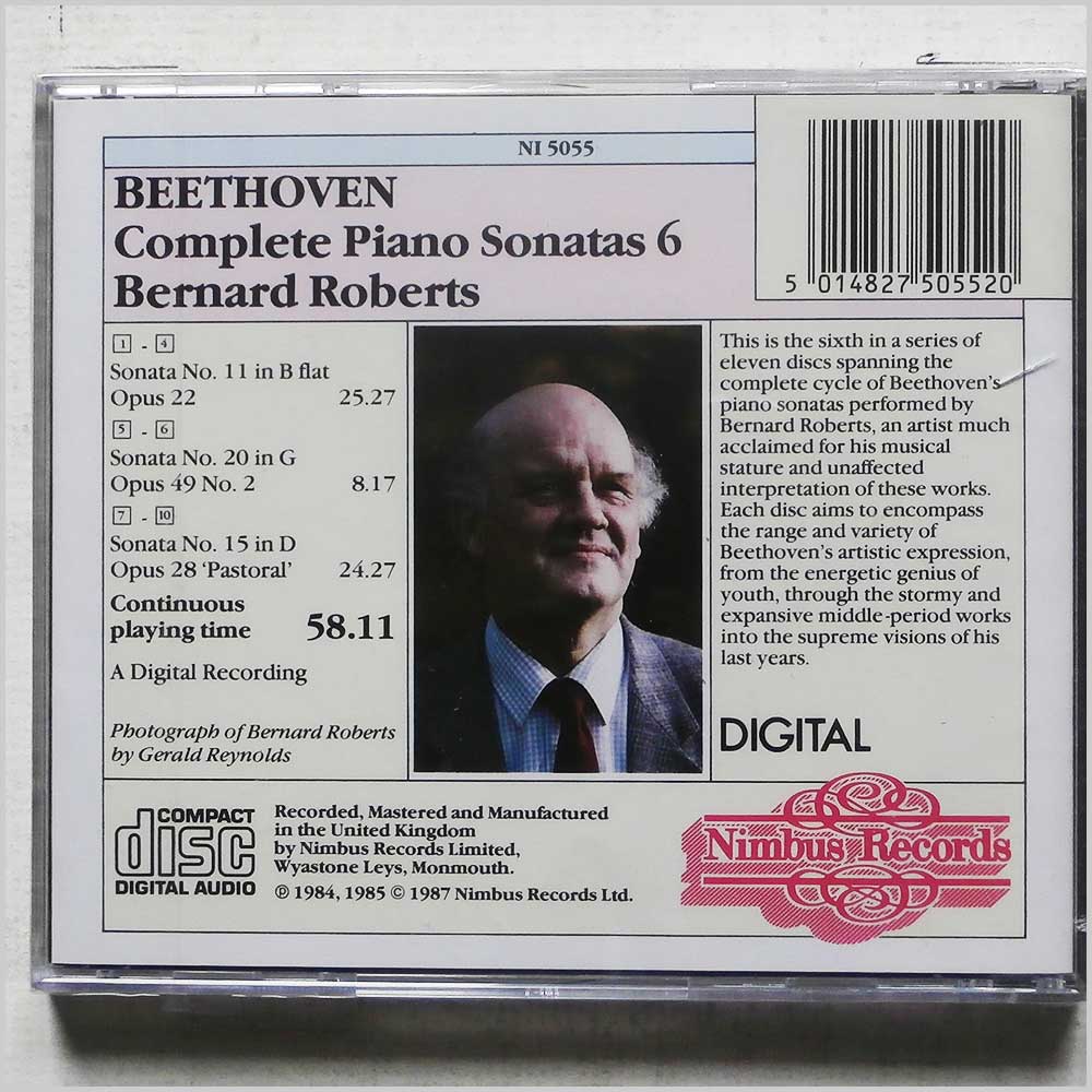 Bernard Roberts - Beethoven: Piano Sonatas No. 11, No. 20, No. 15  (NI 5055) 