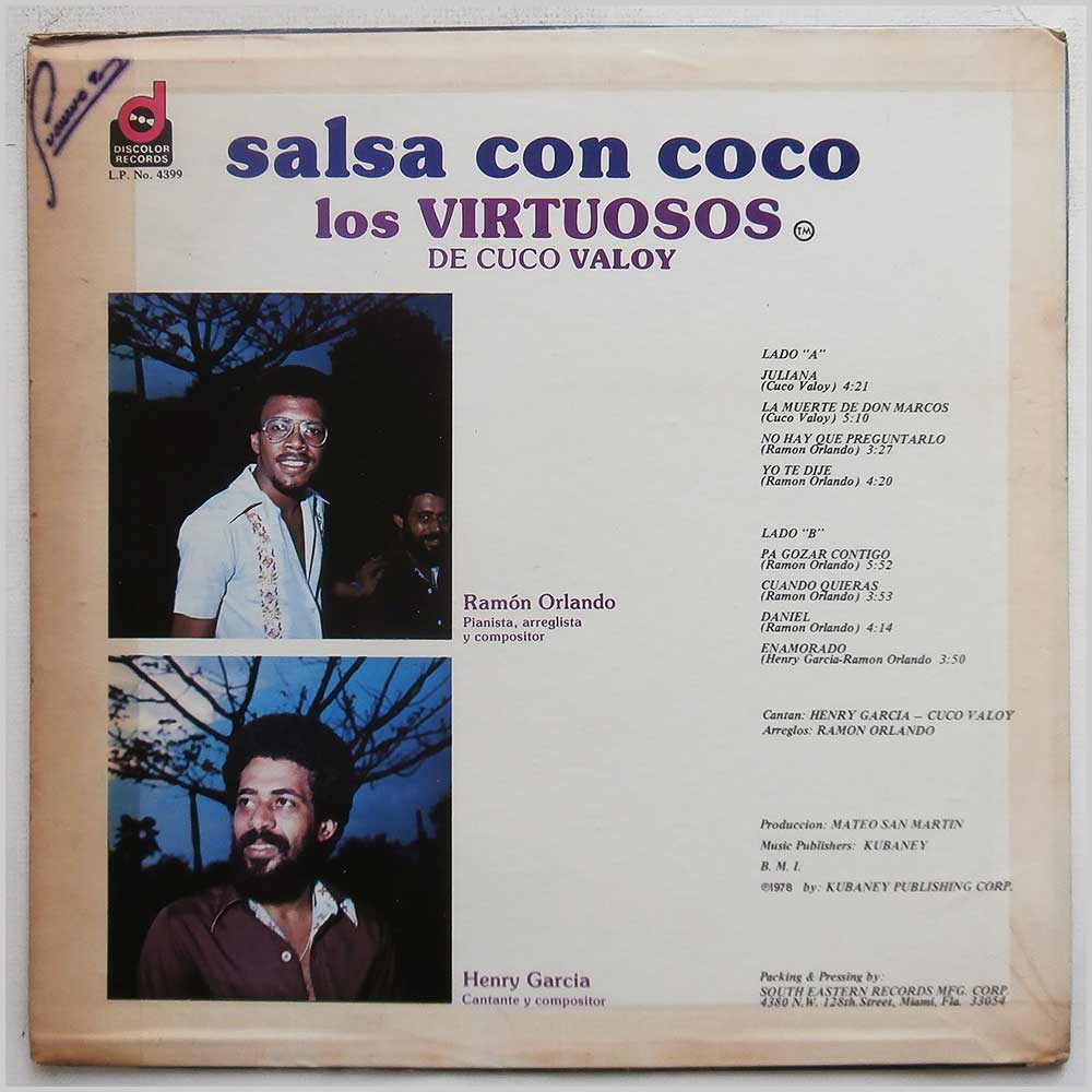 Los Virtuosos De Cuco Valoy - Salsa Con Coco  (DISCOLOR 4399) 