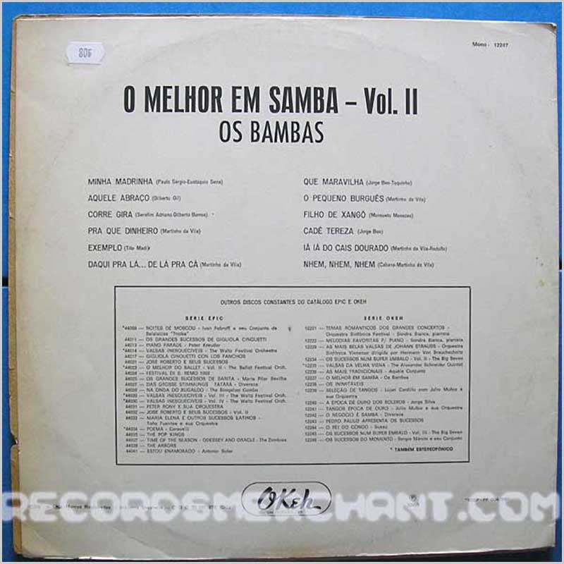 O Melhor Em Samba Vol 2 - Os Bambas  (12247) 