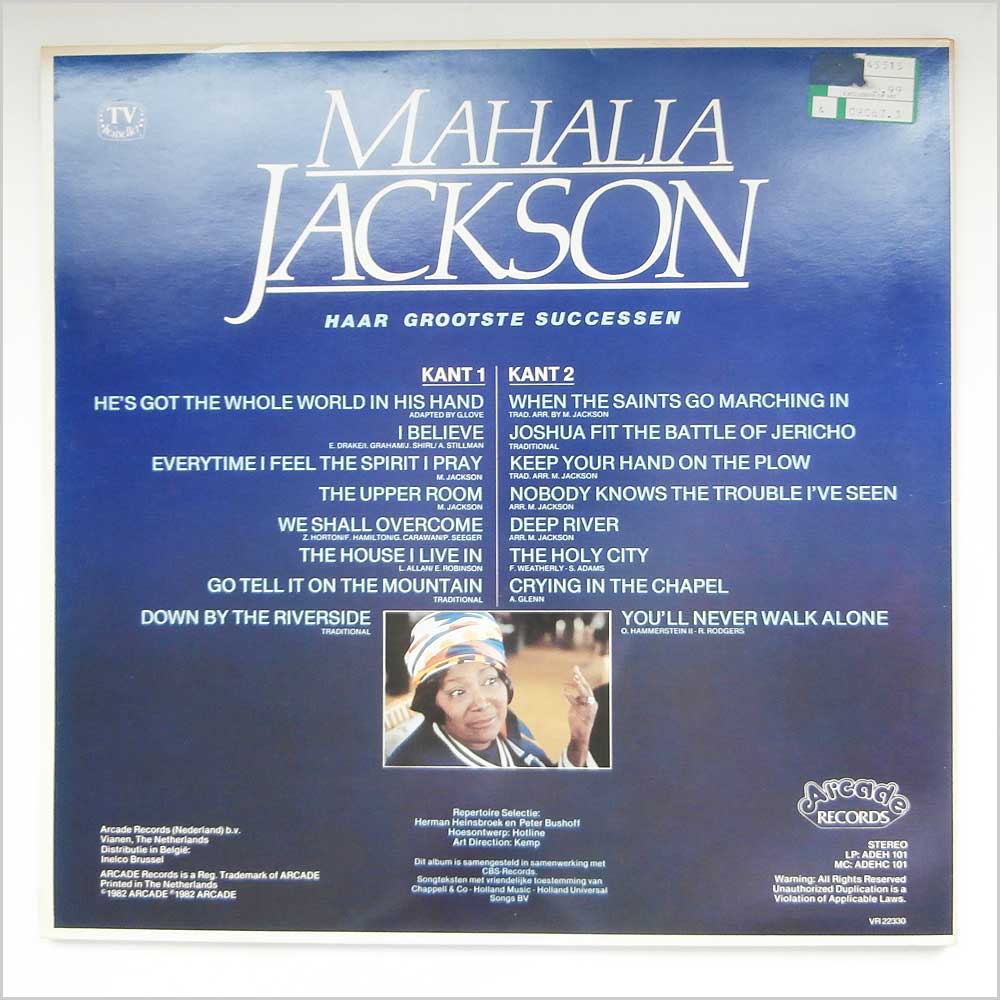 Mahalia Jackson - Haar Grootste Successen  (ADEH 101) 