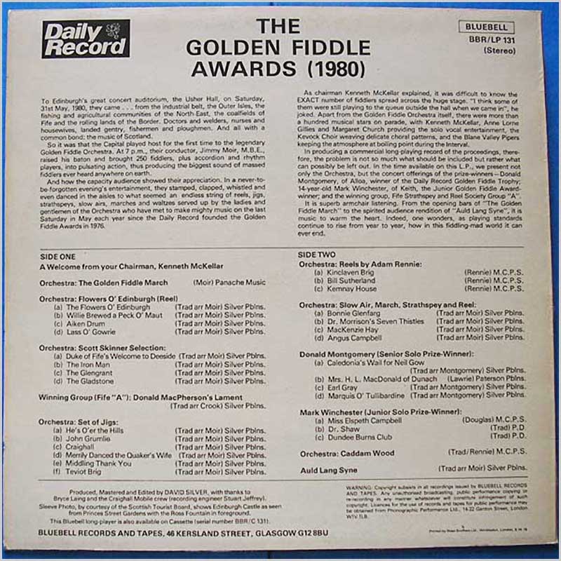 Golden Fiddle Orchestra - The Golden Fiddle Awards 1980  (BBR LP 131) 