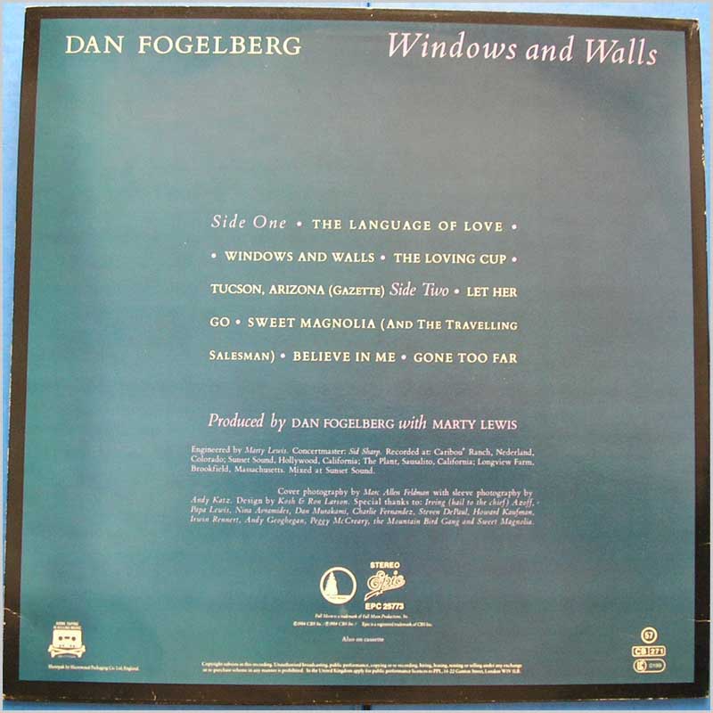 Dan Fogelberg - Windows and Walls  (EPC 25773) 
