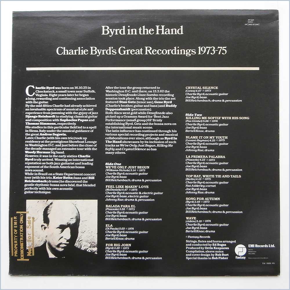 Charlie Byrd - Byrd in The Hand Charlie Byrd's Greatest Recordings 1973-75  (FT 547) 