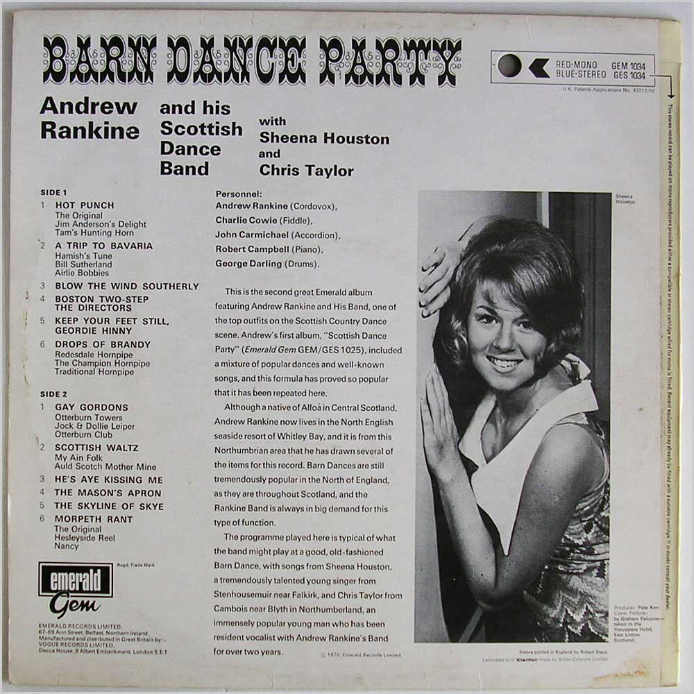 Andrew Rankine and his Scottish Dance Band - Barn Dance Party  (GES 1034) 