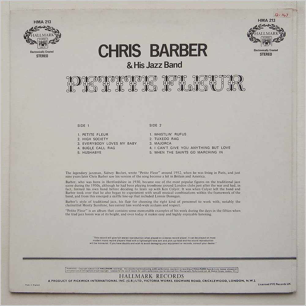 Chris Barber and His Jazz Band - Petite Fleur  (HMA213) 