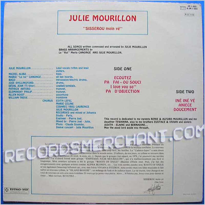 Julie Mourillon Un D'exile - Sisserou Moin Ye  (JM 1003) 