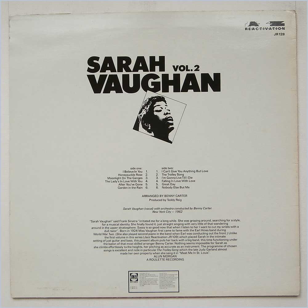 Sarah Vaughan - Sarah Vaughan Vol. 2  (JR 128) 