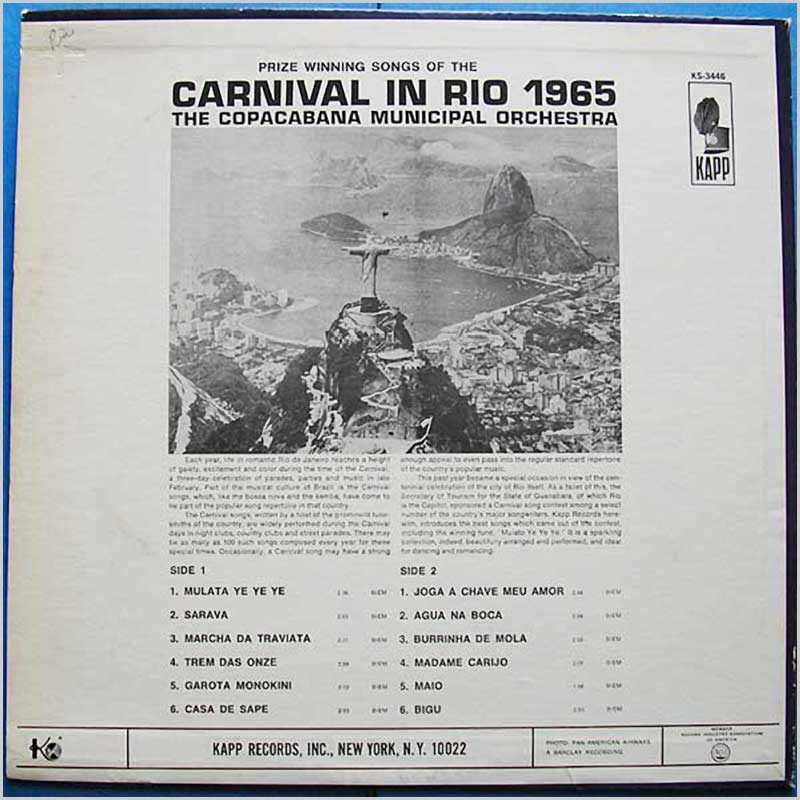 Copacabana Municipal Orchestra - Carnival in Rio 1965  (KS-3446) 