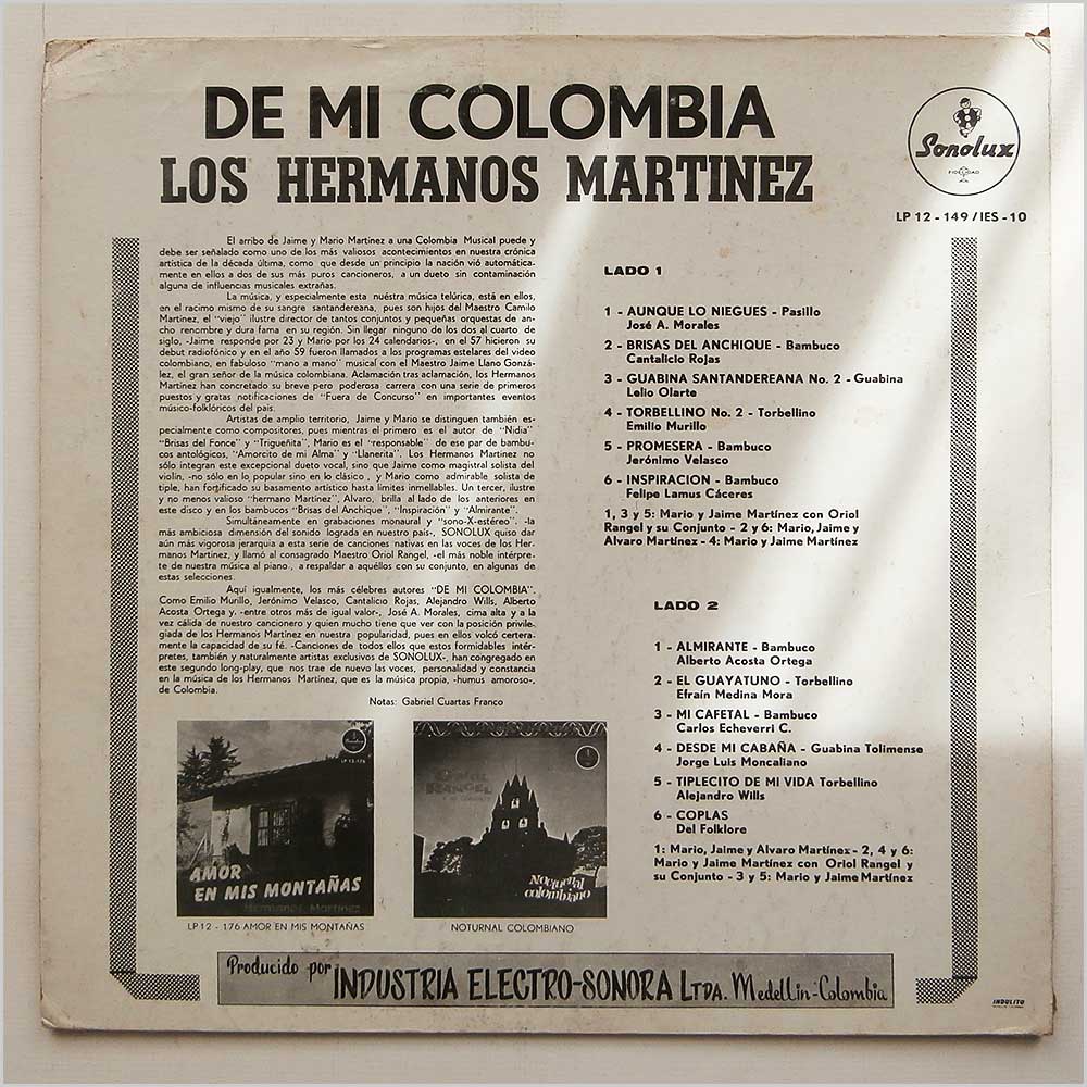 Hermanos Martinez - De Mi Columbia  (LP 12-149) 