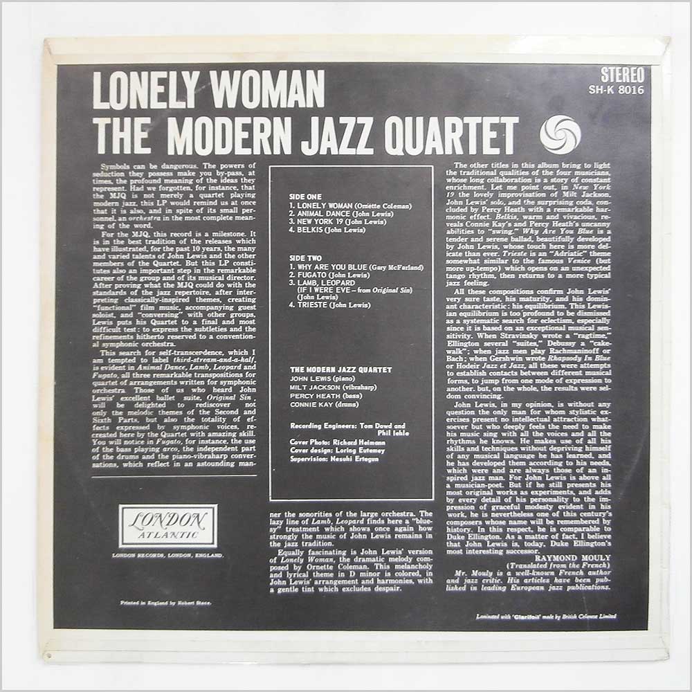 The Modern Jazz Quartet - Lonely Woman  (SH-K 8016) 