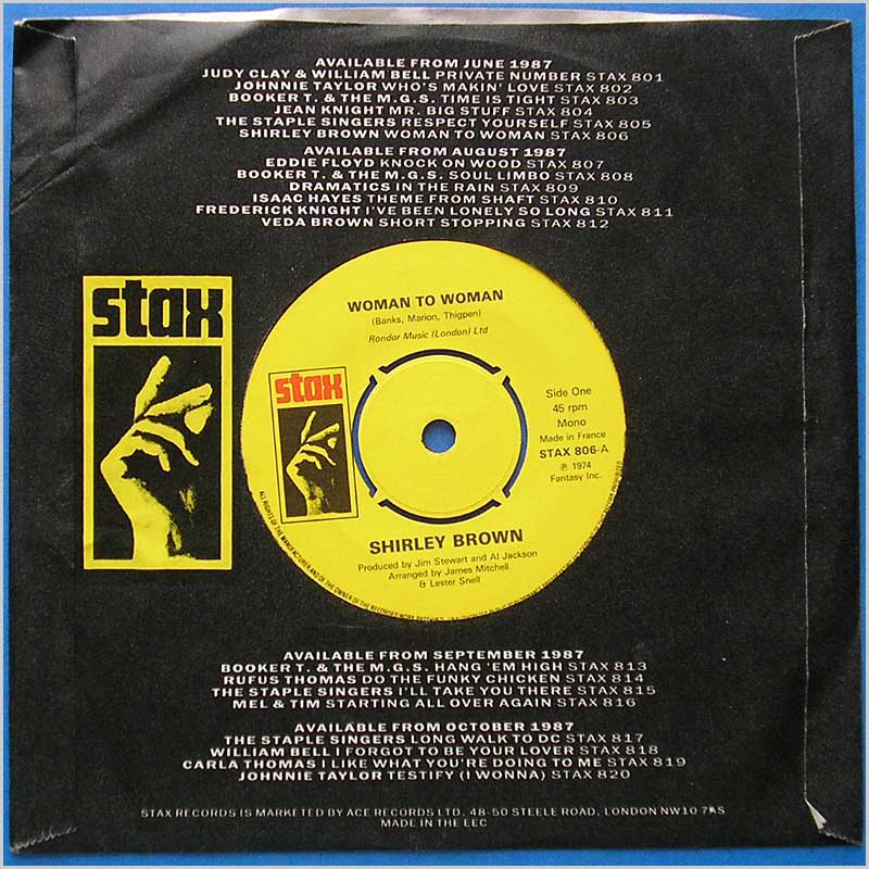 Shirley Brown - Yes Sir Brother  (STAX 806) 