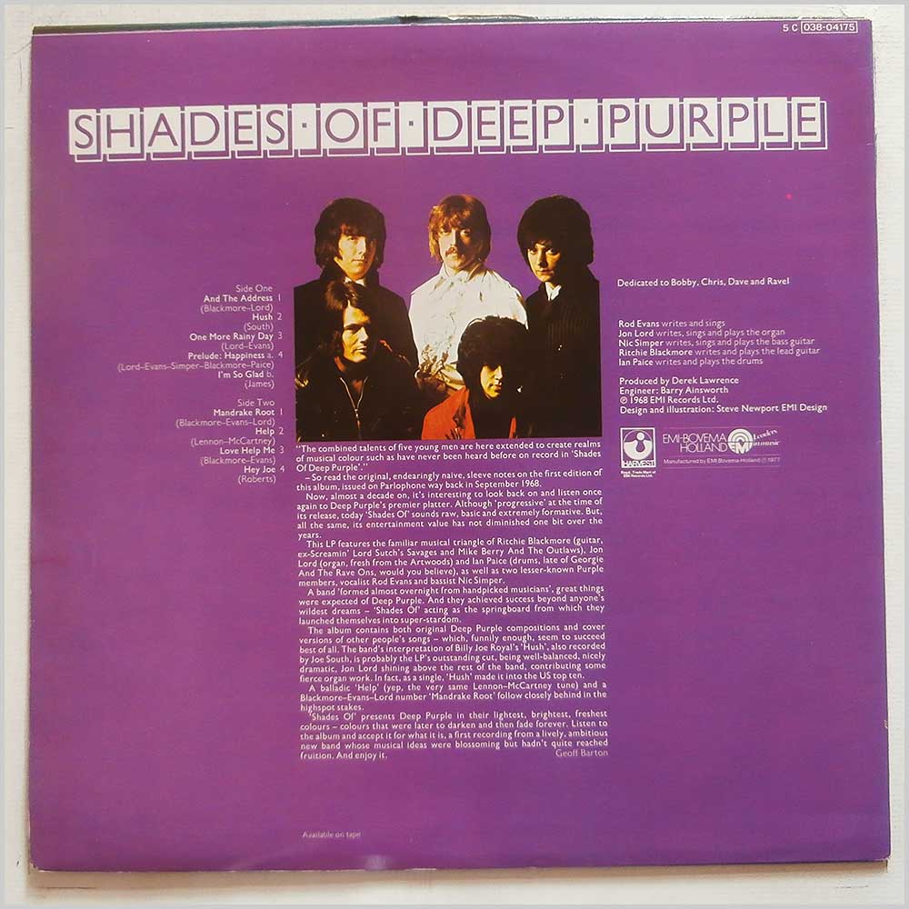 Deep Purple - Shades Of Deep Purple  (038-04175) 