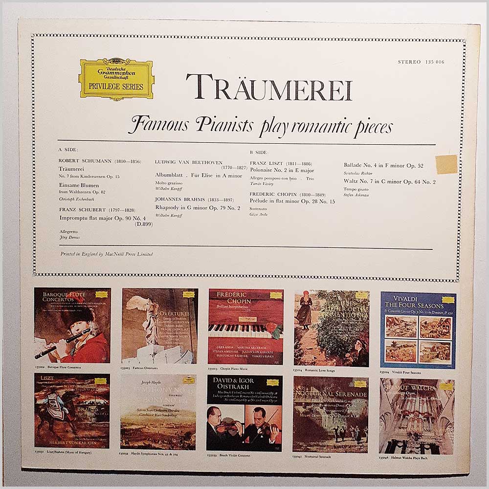 Various - Traumerei: Famous Pianists play romantic pieces  (135 016) 