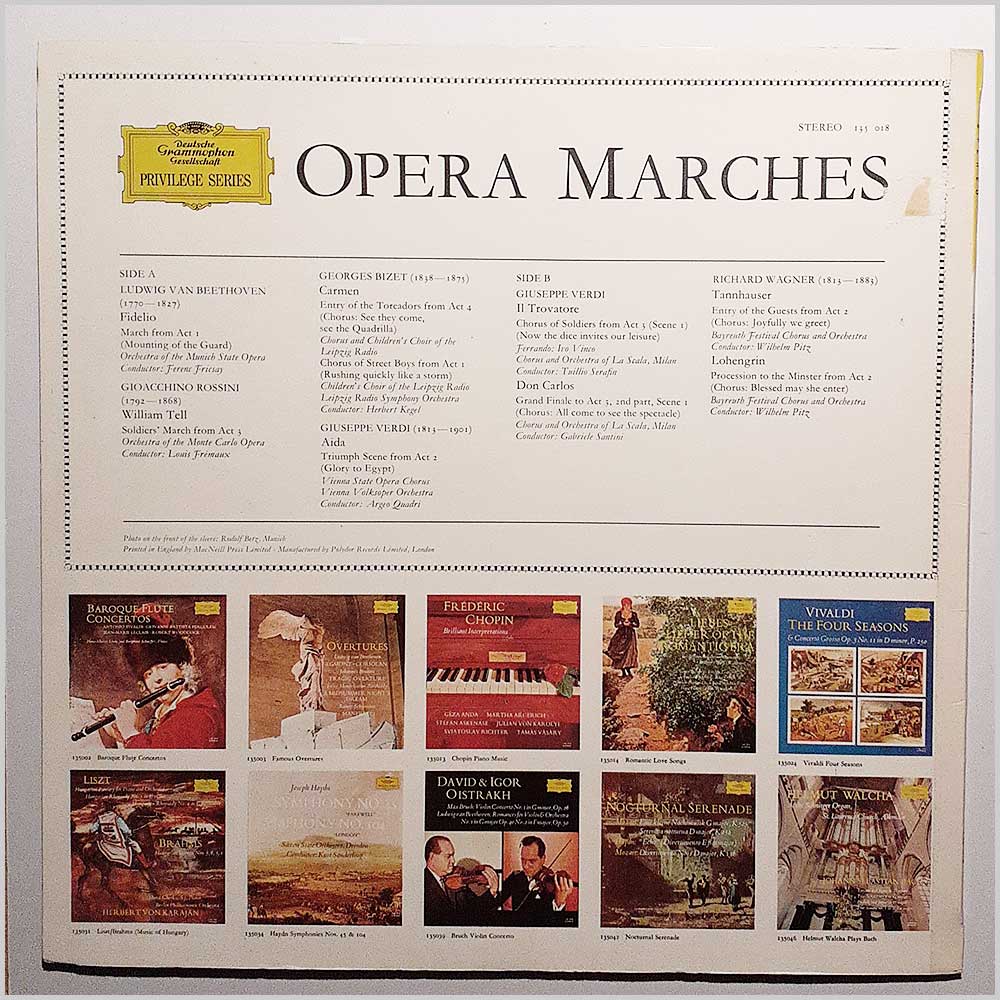 Various - Opera Marches: Fidelio, William Tell, Carmen, Aida, Trovatore, Don Carlos, Tannhauser, Lohengrin  (135 018) 