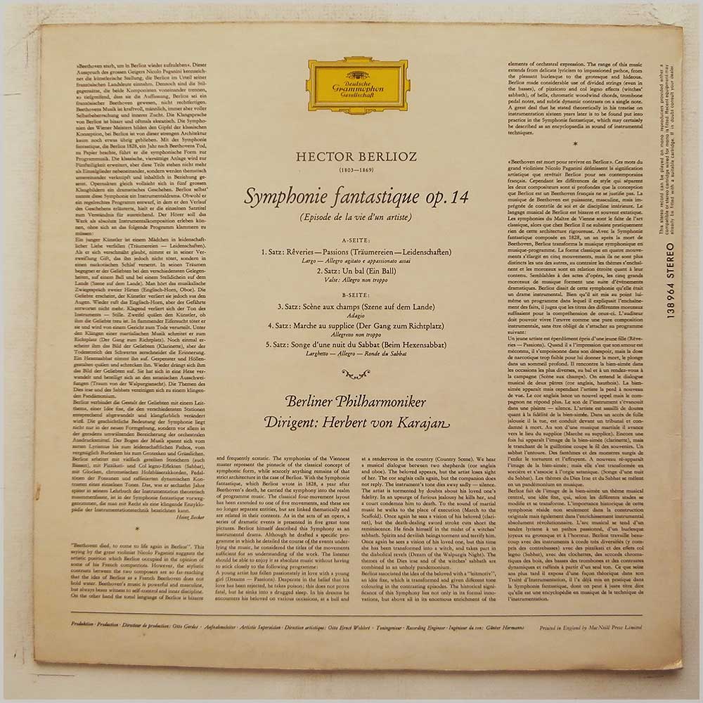 Herbert von Karajan, Berlin Philharmonic - Hector Berlioz: Symphonie Fantastique  (138 964) 