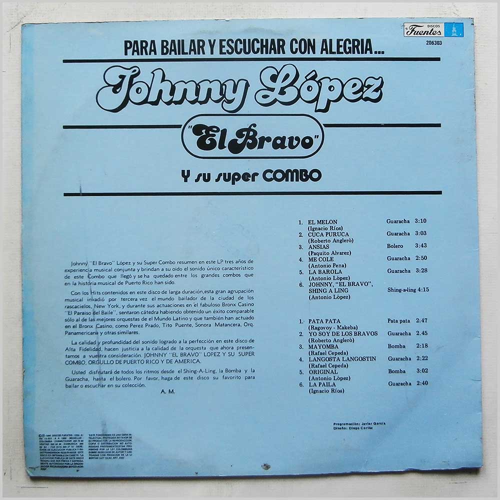 Johnny El Bravo Lopez and His Super Combo - Para Bailar Y Escuchar Con Alegria  (206303) 