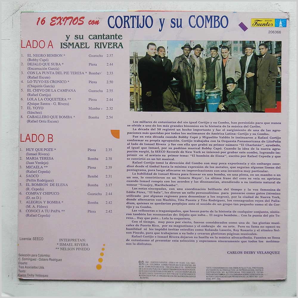 Cortijo y Su Combo, Ismael Rivera - 16 Exitos Con Cortijo Y Su Combo Y Su Cantante Ismael Rivera  (206366) 